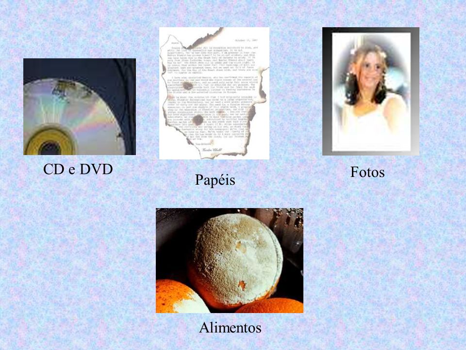 CD e DVD Fotos Papéis Alimentos