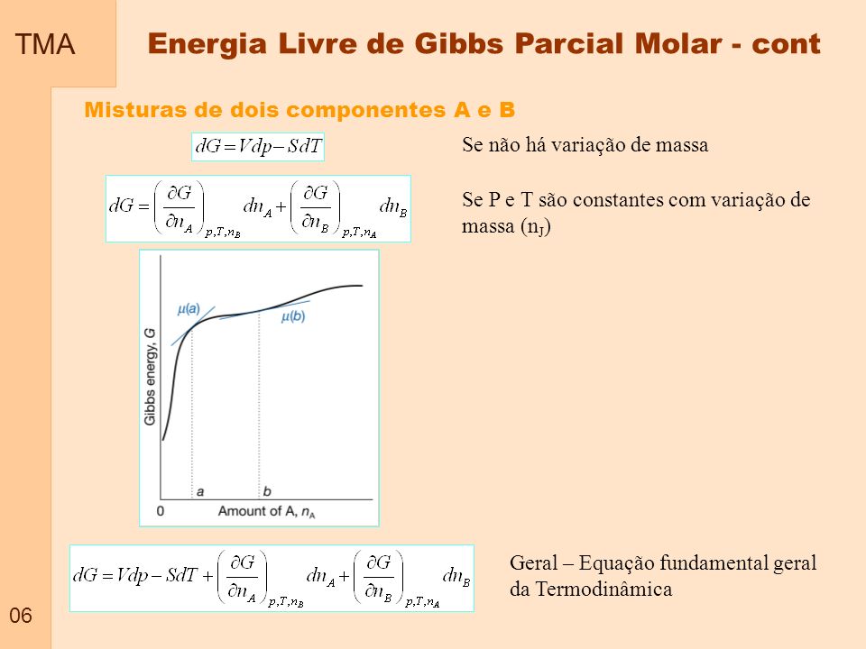Energia Livre de Gibbs Parcial Molar - cont