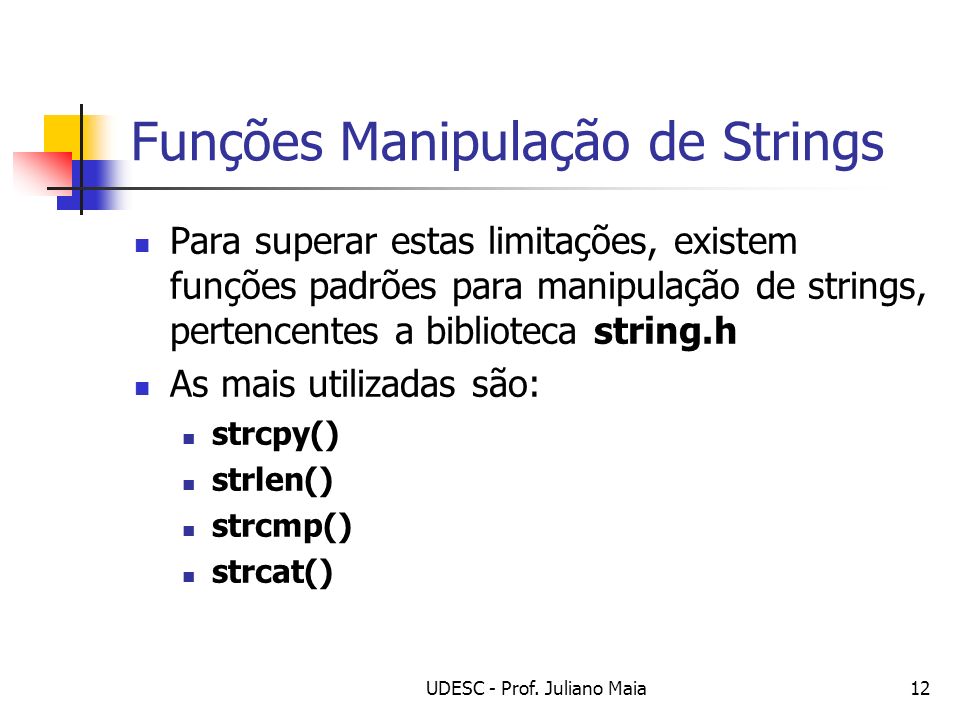 Funções Manipulação de Strings