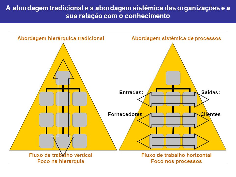 A abordagem tradicional e a abordagem sistêmica das organizações e a sua relação com o conhecimento