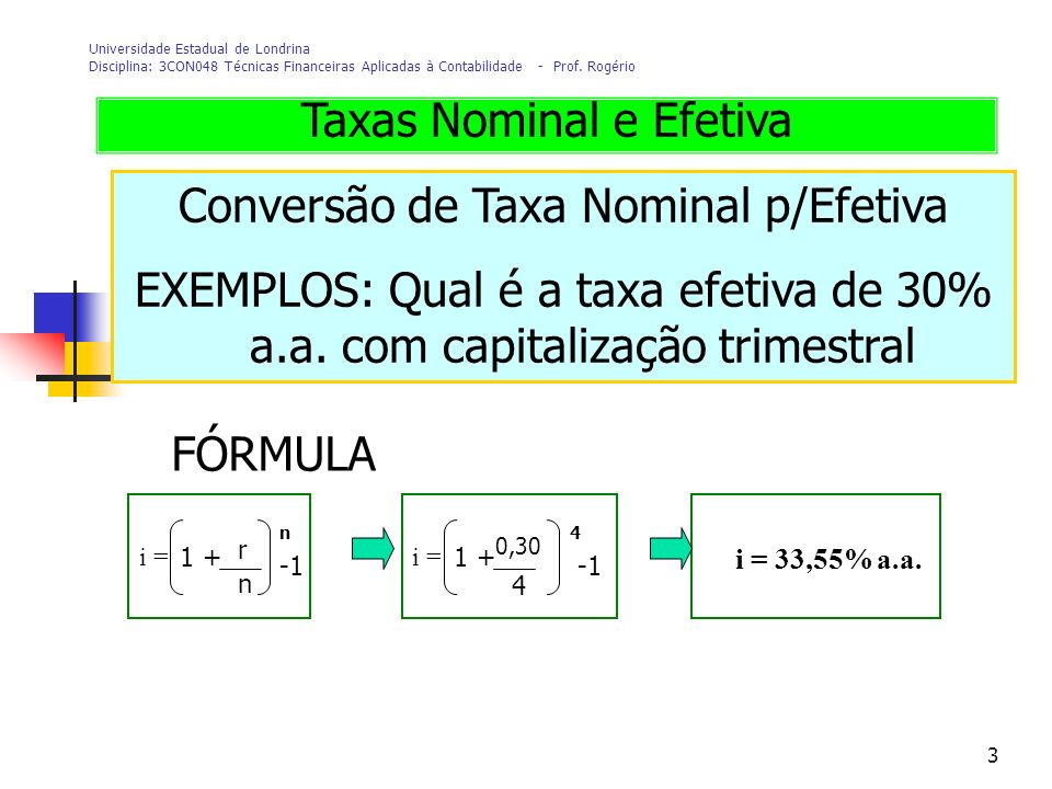 5ª AULA – Taxa Nominal de Juros e Taxa Efetiva de Juros Prof. Rogério - ppt  carregar