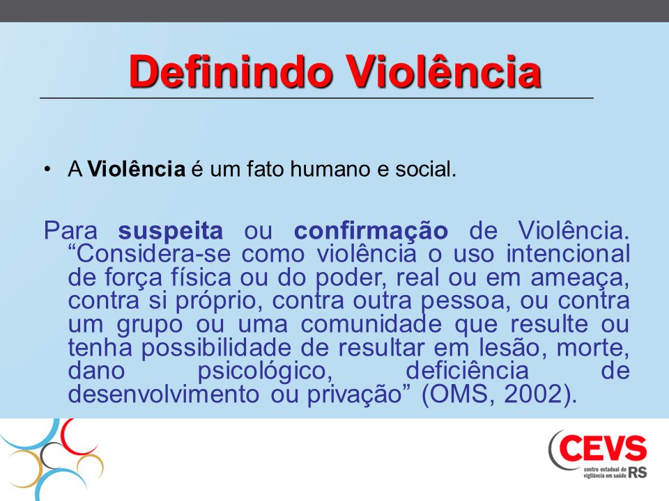 Definindo Violência A Violência é um fato humano e social.