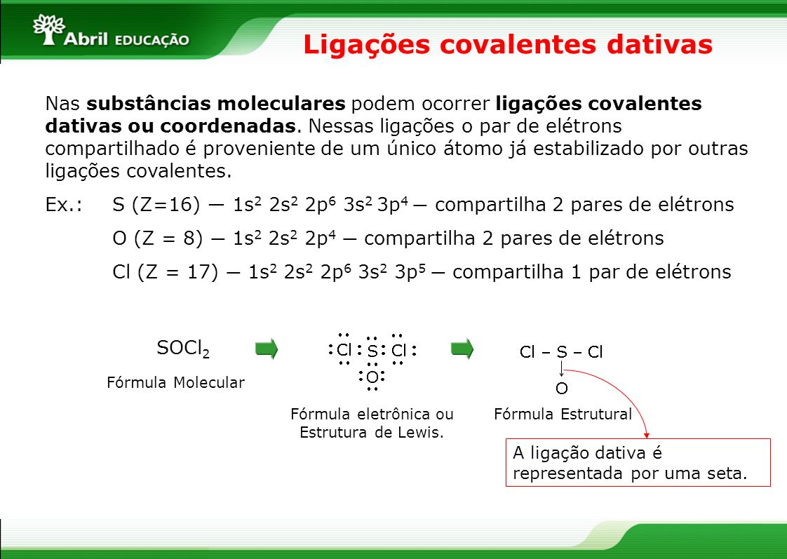 Ligações covalentes dativas