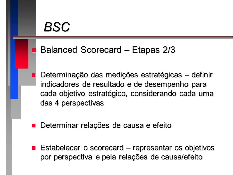 BSC Balanced Scorecard – Etapas 2/3