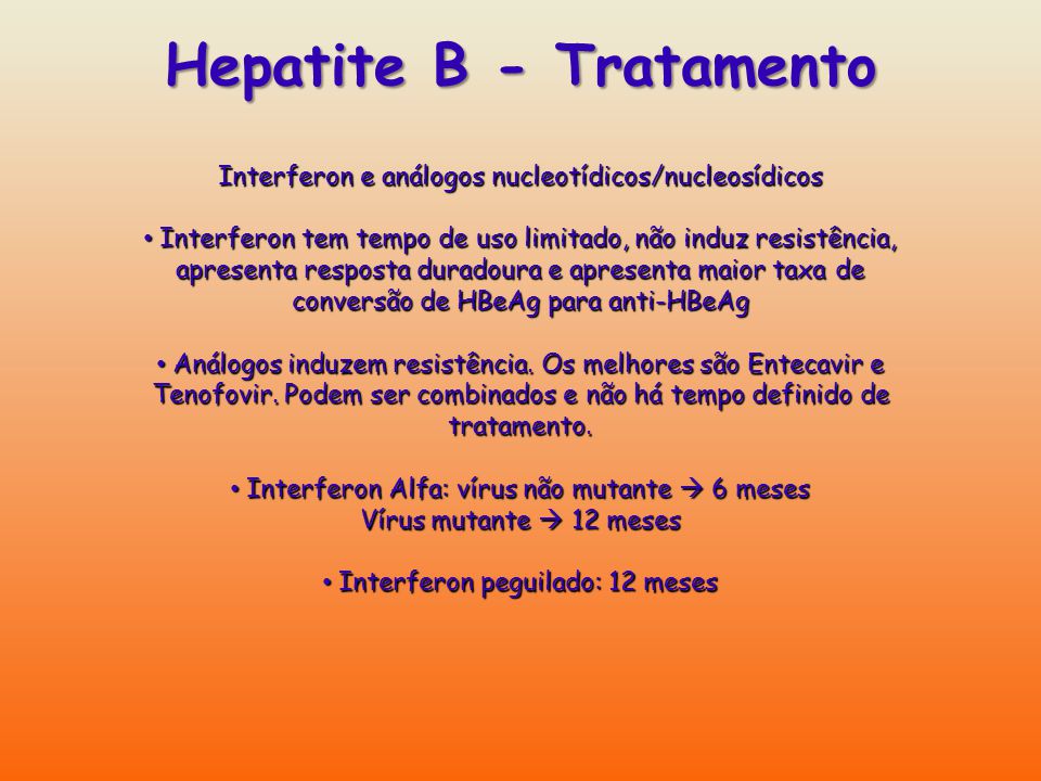 Qual O Tratamento Para Hepatite B