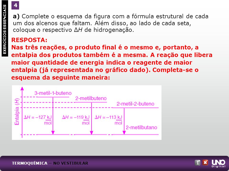 a) Complete o esquema da figura com a fórmula estrutural de cada