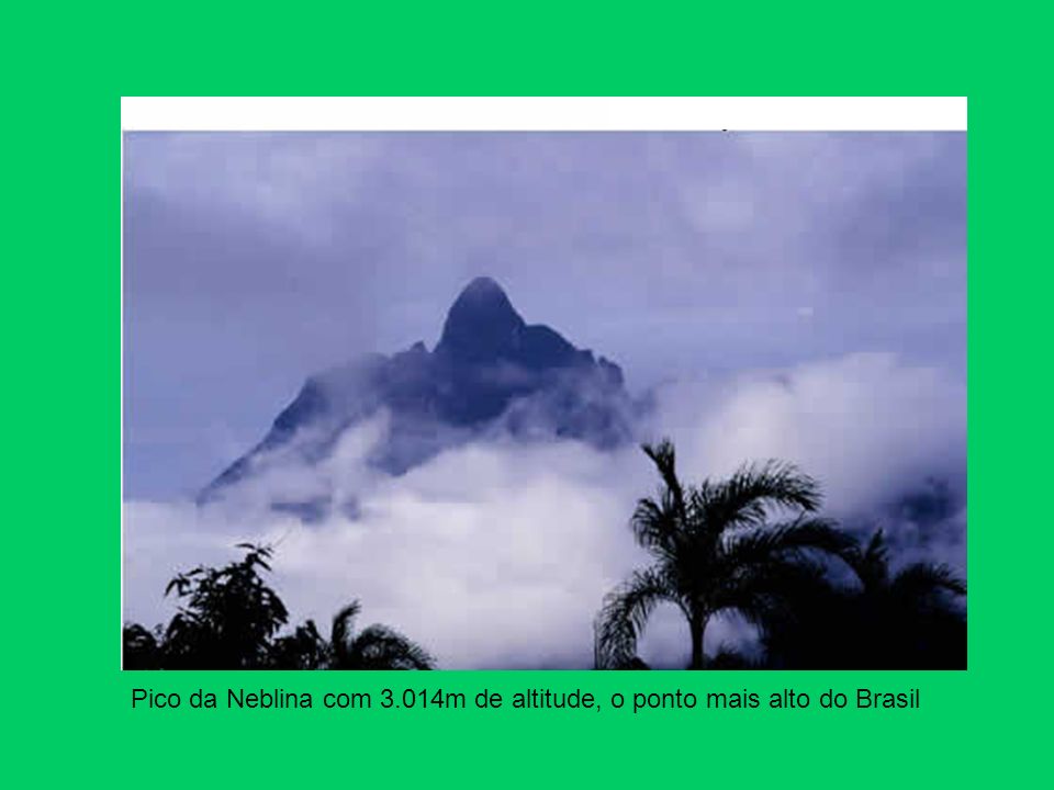 Pico da Neblina com 3.014m de altitude, o ponto mais alto do Brasil