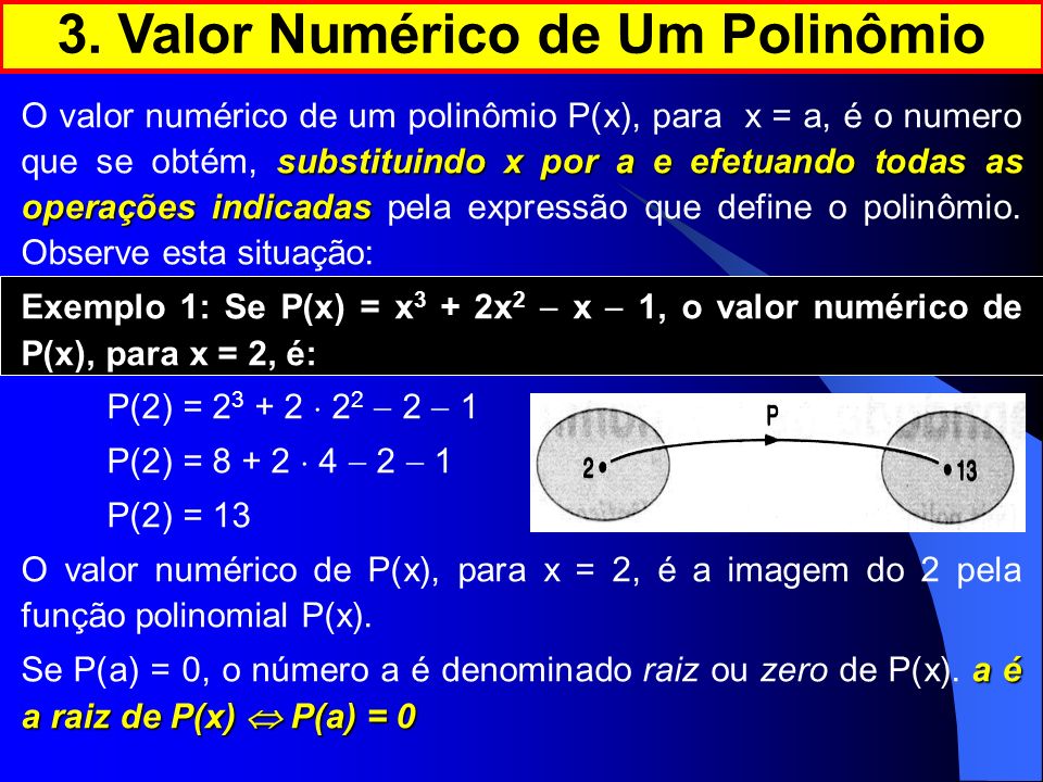 3. Valor Numérico de Um Polinômio
