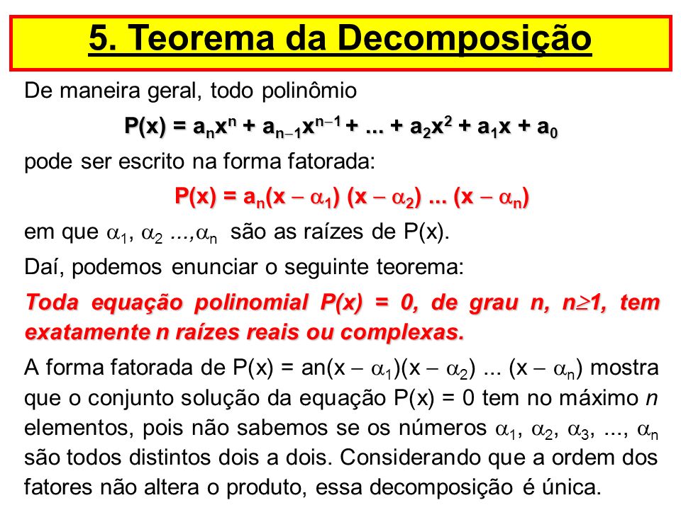 5. Teorema da Decomposição