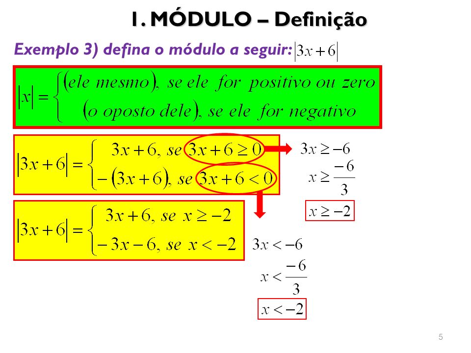 1. MÓDULO – Definição Exemplo 3) defina o módulo a seguir: