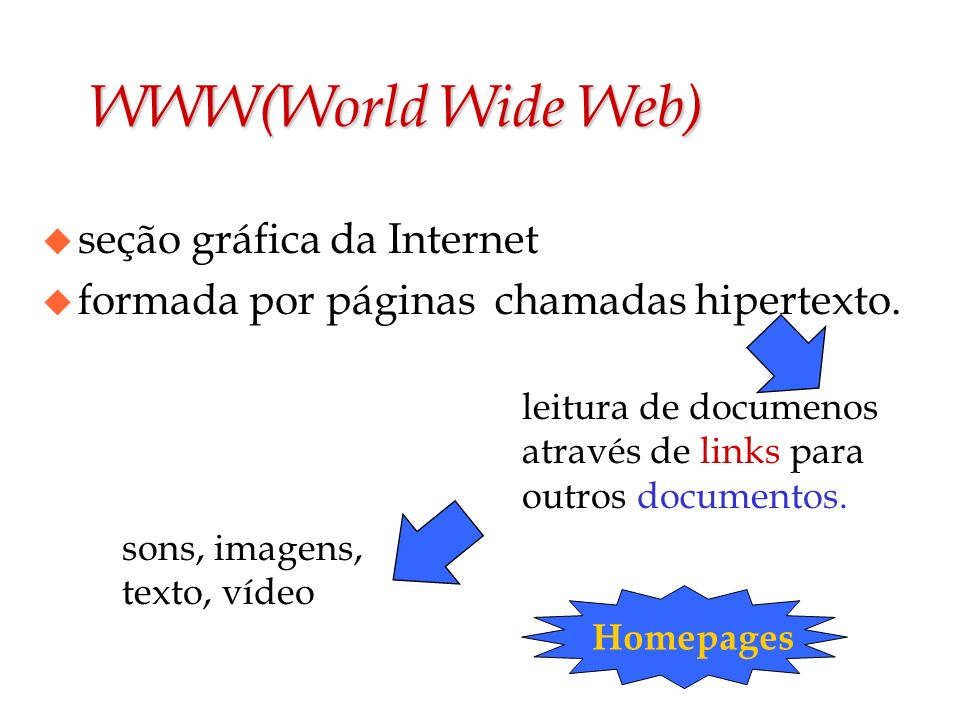 WWW(World Wide Web) seção gráfica da Internet