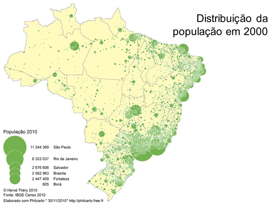 Distribuição da população em 2000