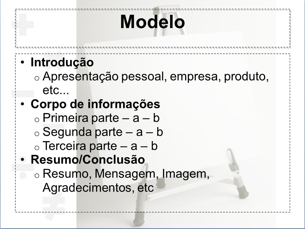 Modelo Introdução Apresentação pessoal, empresa, produto, etc...