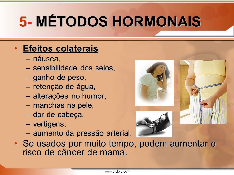 5- MÉTODOS HORMONAIS Efeitos colaterais