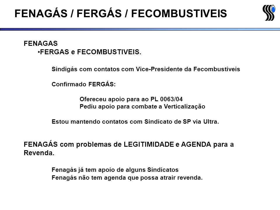 FENAGÁS / FERGÁS / FECOMBUSTIVEIS