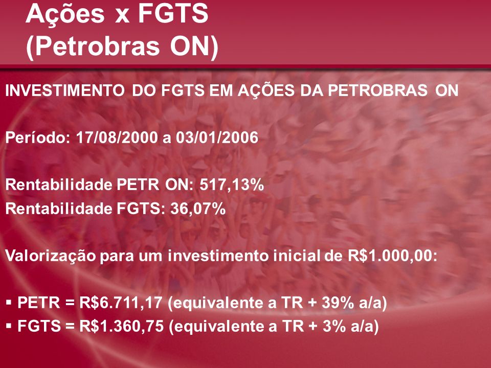Ações x FGTS (Petrobras ON)