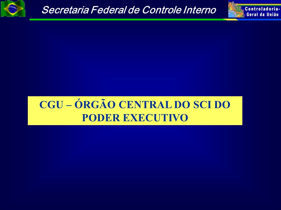CGU – ÓRGÃO CENTRAL DO SCI DO PODER EXECUTIVO