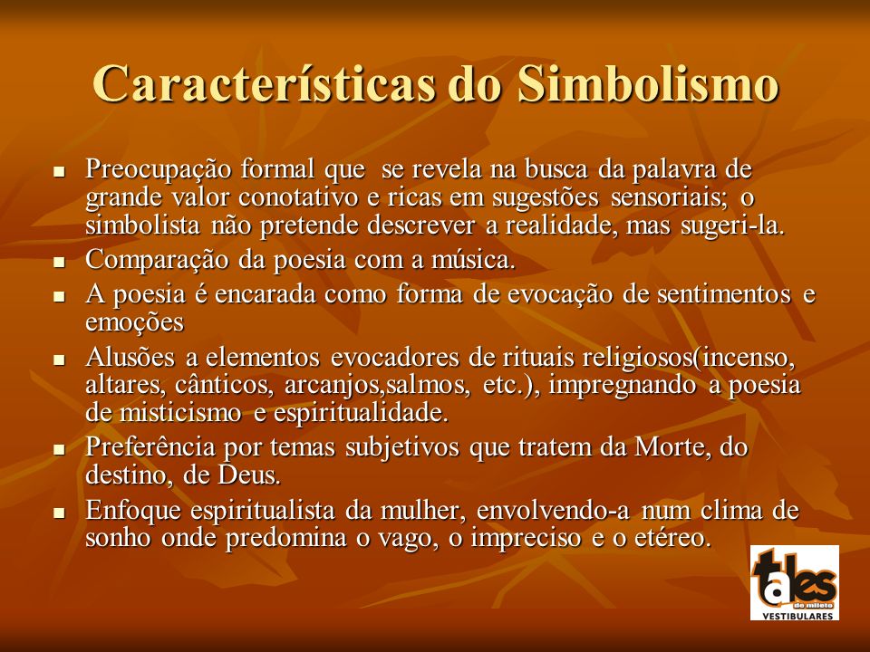 Características do Simbolismo