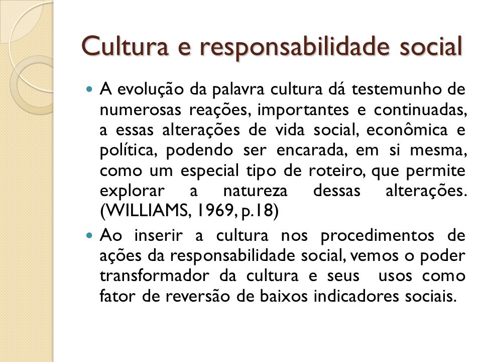 Cultura e responsabilidade social