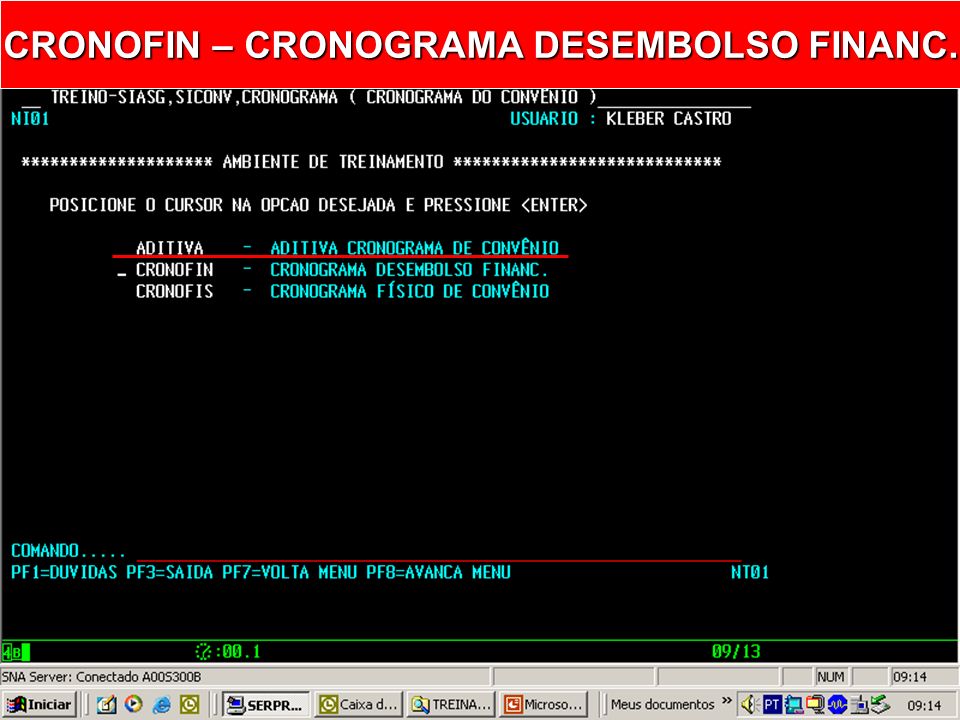 CRONOFIN – CRONOGRAMA DESEMBOLSO FINANC.