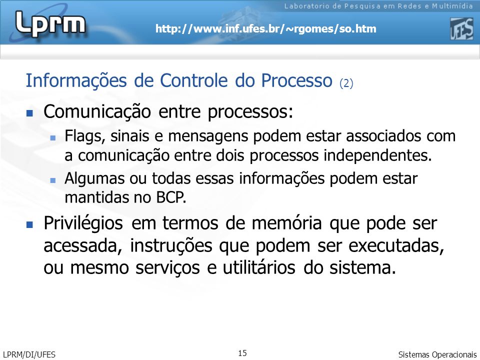 Informações de Controle do Processo (2)