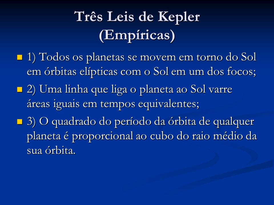 Três Leis de Kepler (Empíricas)