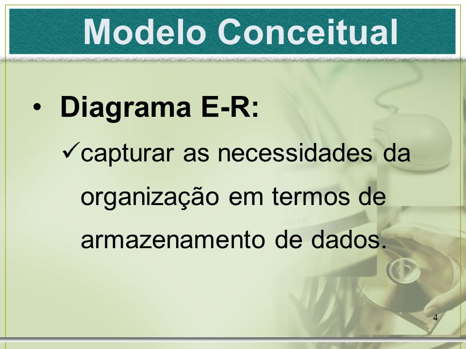 Modelo Conceitual Diagrama E-R: