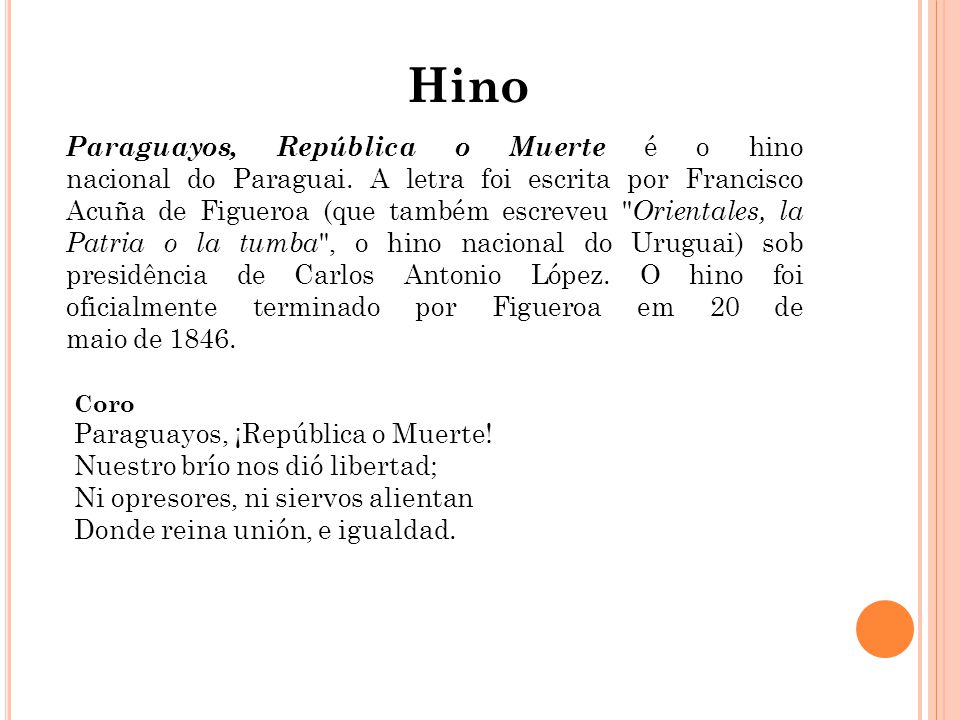 Hino do Nacional do Paraguai