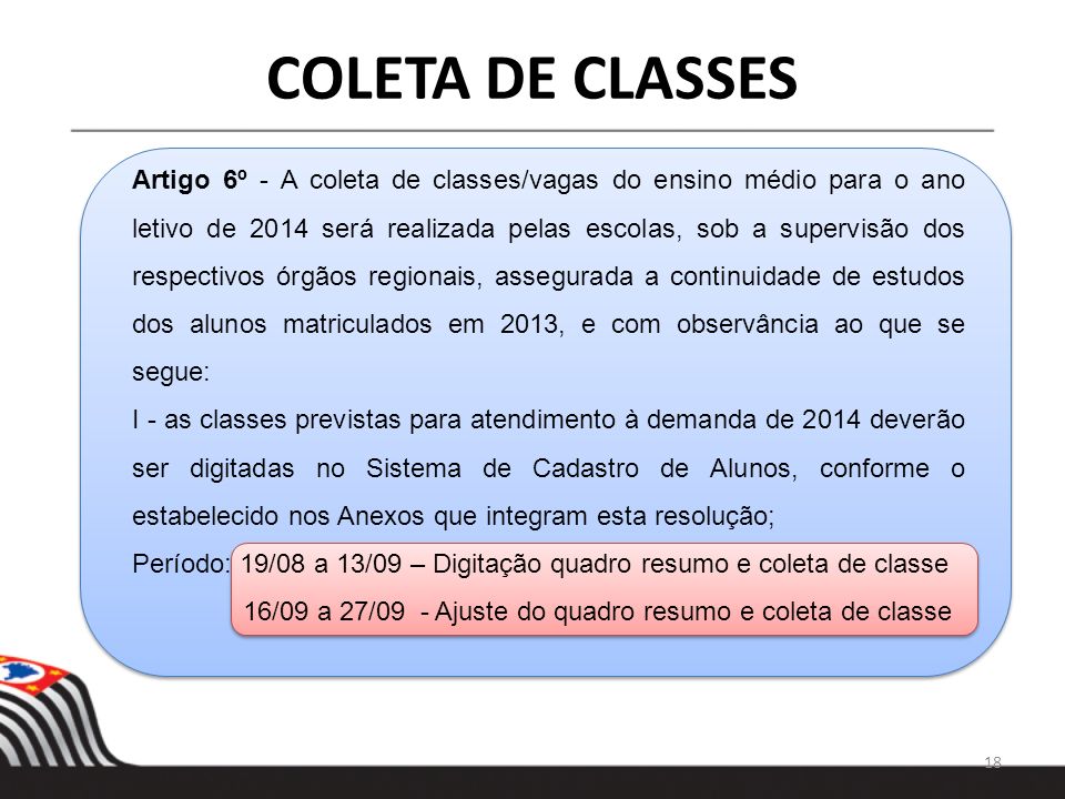COLETA DE CLASSES