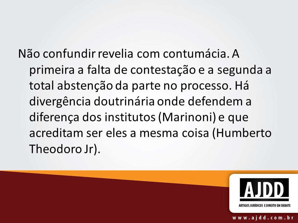 Revelia Como Efeito da Contumácia no Processo Civil Brasileiro em