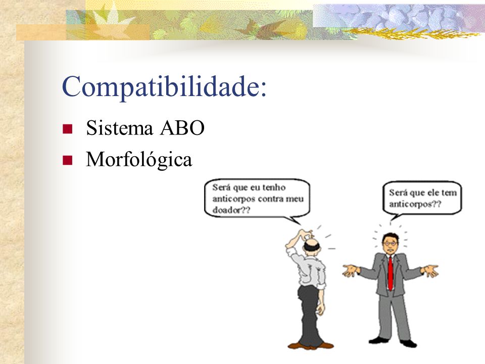 Compatibilidade: Sistema ABO Morfológica