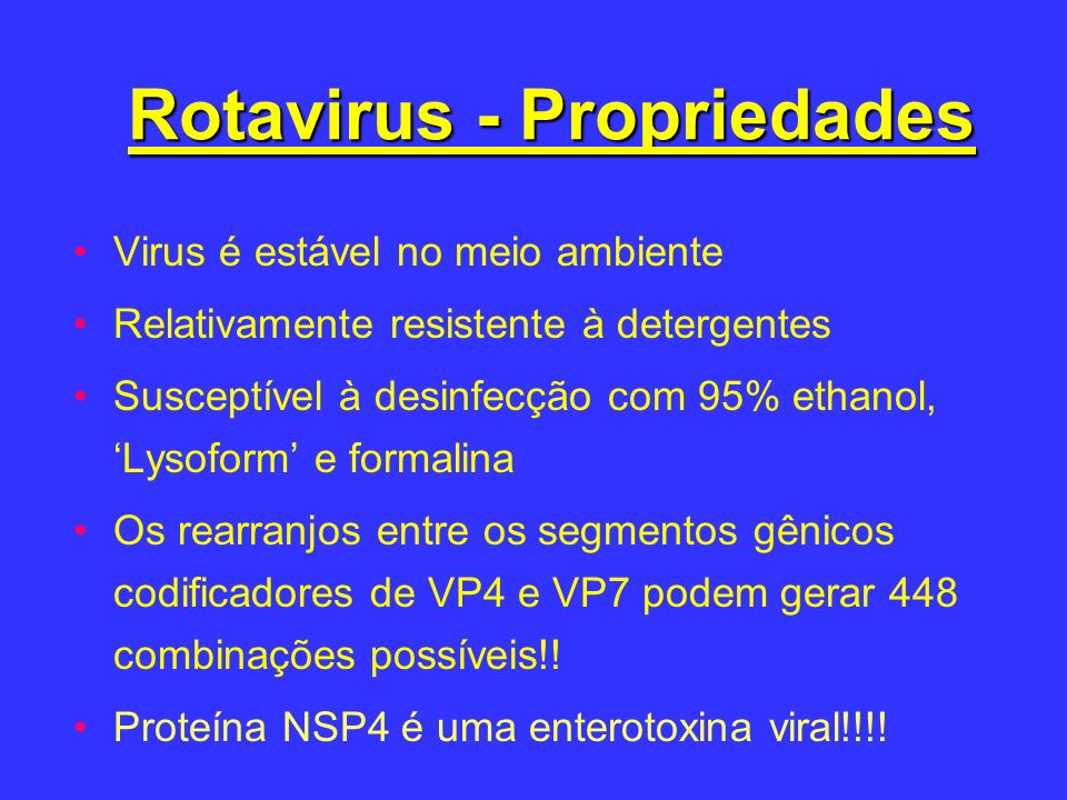 Rotavirus - Propriedades