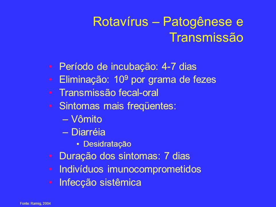Rotavírus – Patogênese e Transmissão