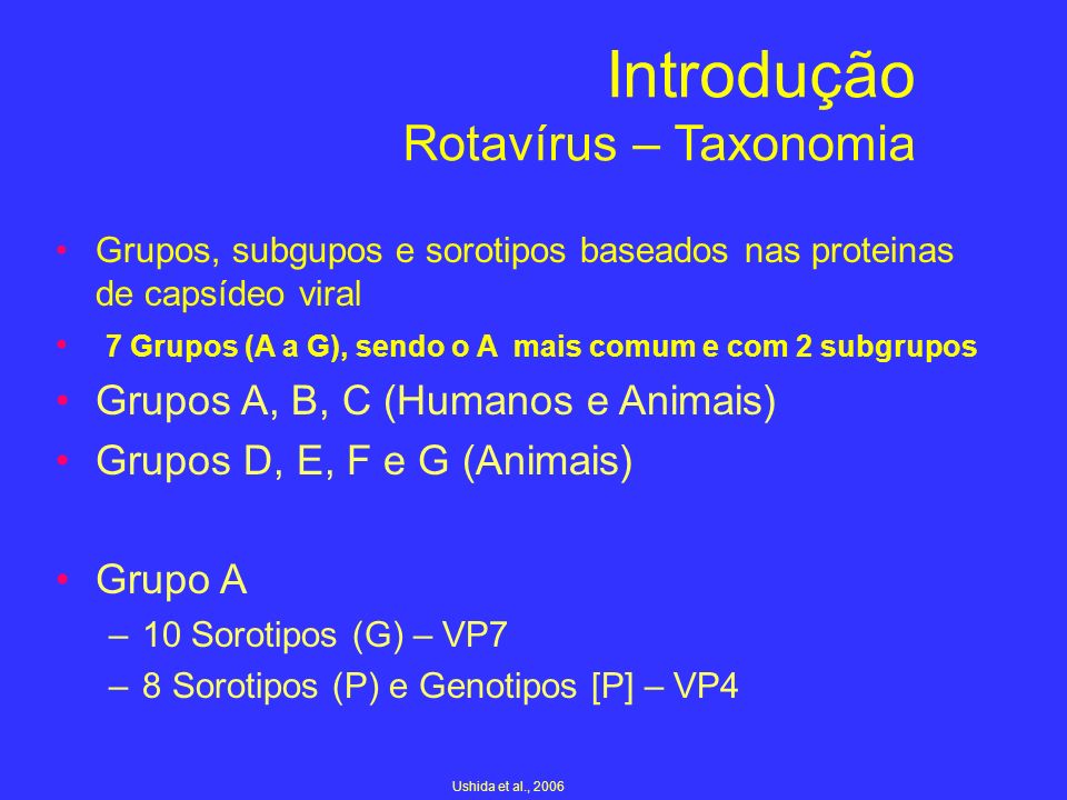 Introdução Rotavírus – Taxonomia
