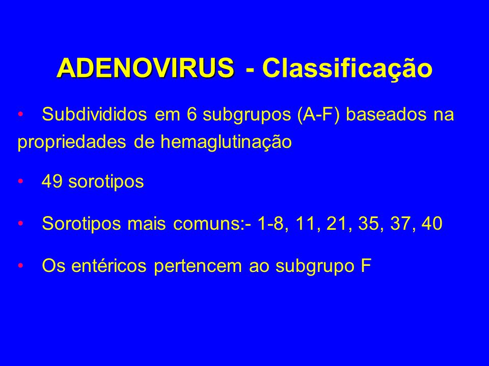 ADENOVIRUS - Classificação
