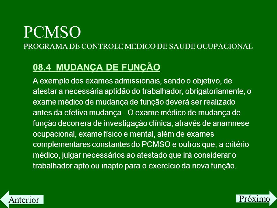 PCMSO PROGRAMA DE CONTROLE MEDICO DE SAUDE OCUPACIONAL