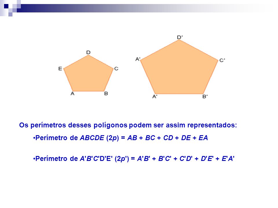 Os perímetros desses polígonos podem ser assim representados: