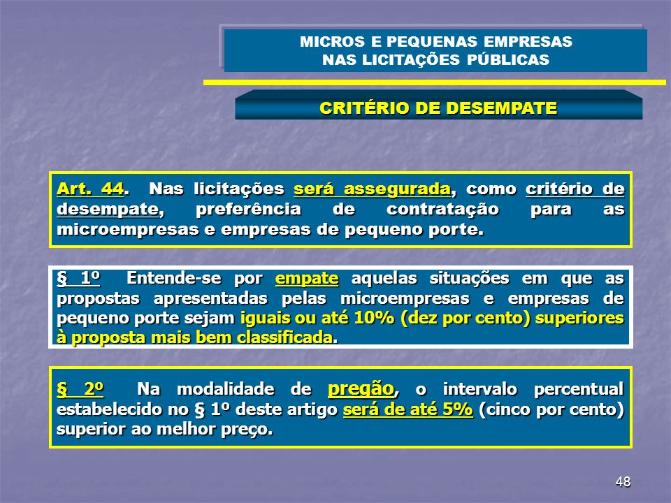 Participação de microempresa e EPP em licitações: empate ficto e