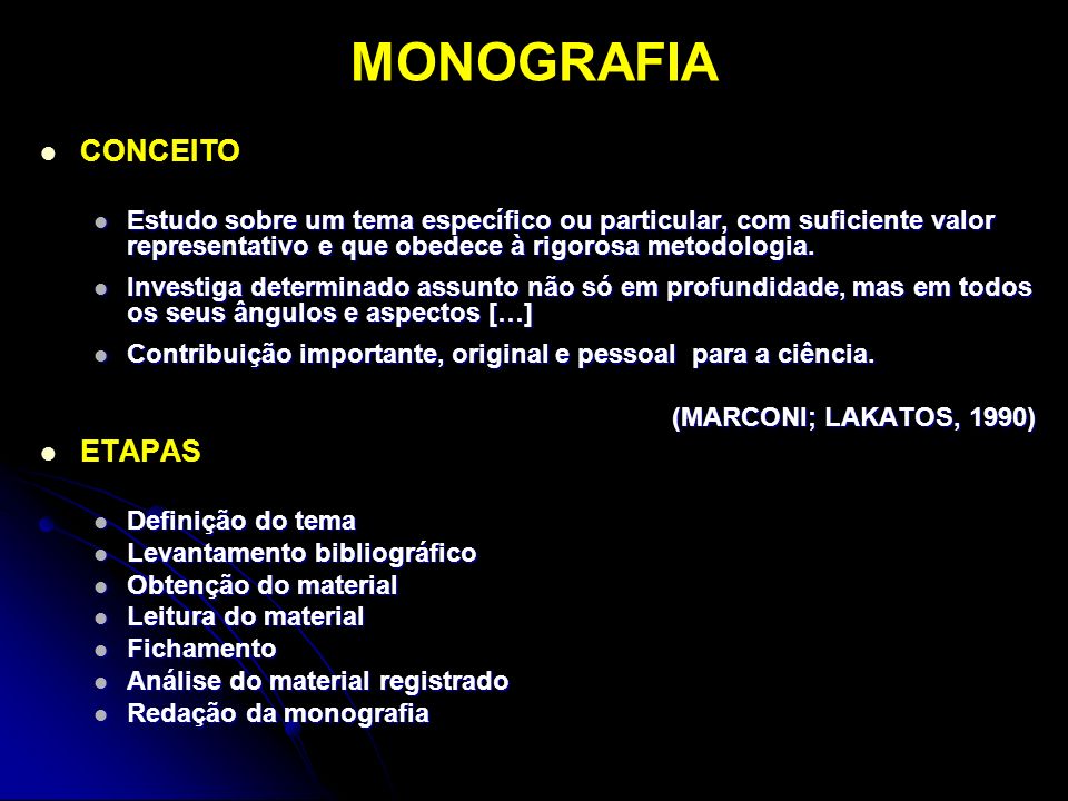 MONOGRAFIA CONCEITO ETAPAS