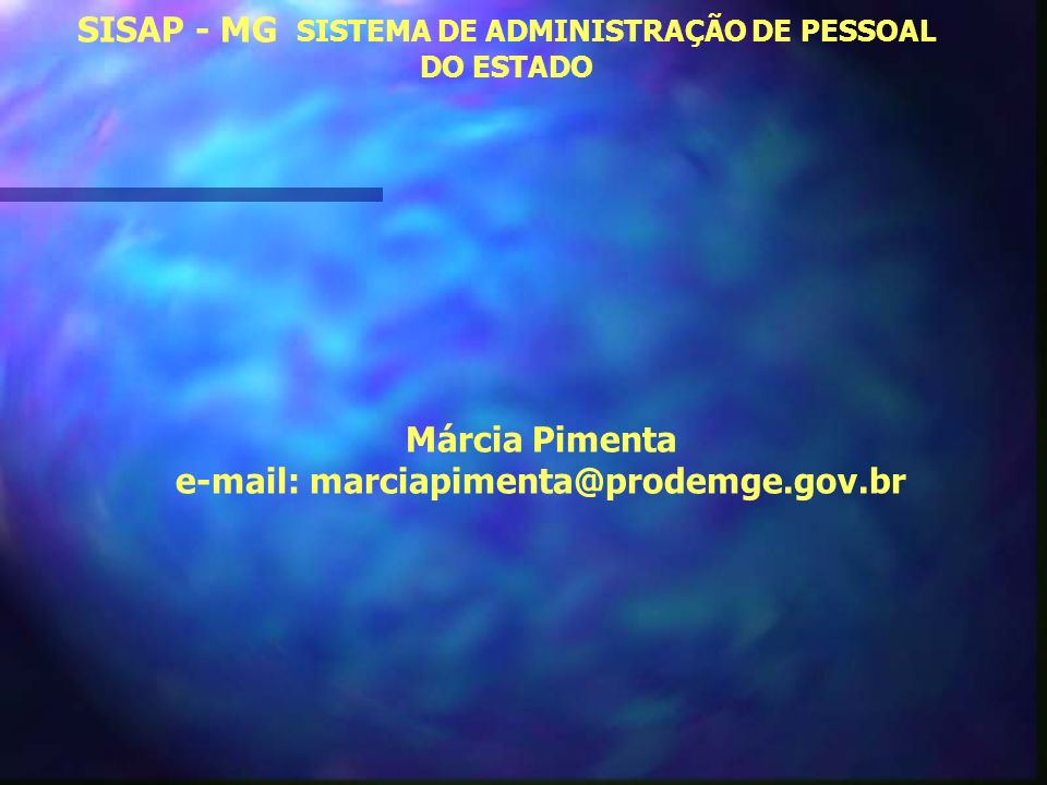 SISAP - MG SISTEMA DE ADMINISTRAÇÃO DE PESSOAL DO ESTADO
