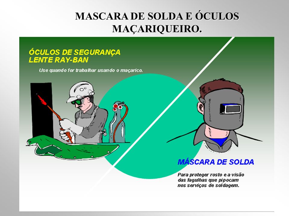MASCARA DE SOLDA E ÓCULOS MAÇARIQUEIRO.