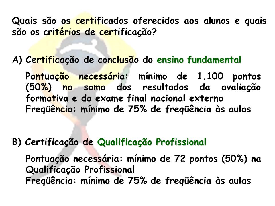Quais são os certificados oferecidos aos alunos e quais são os critérios de certificação