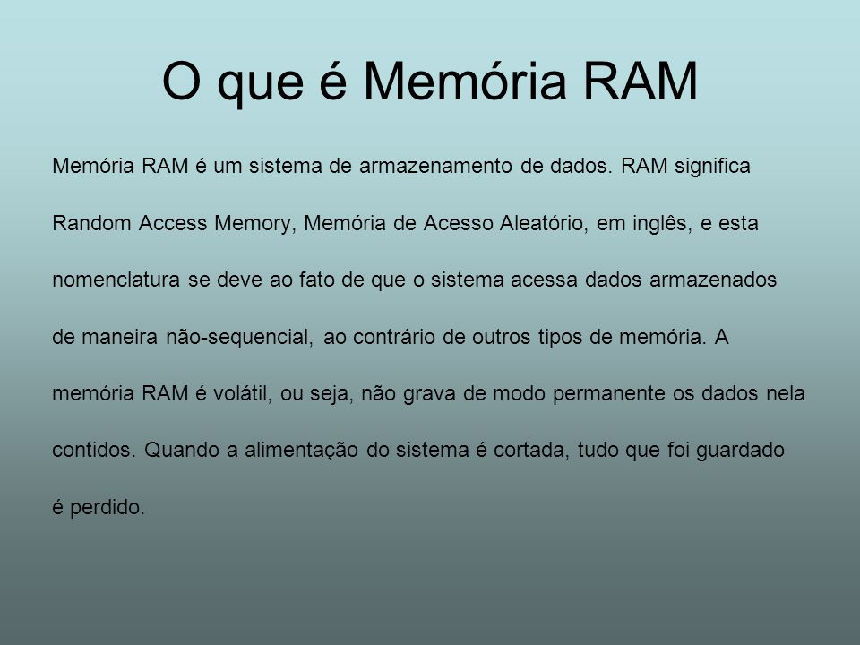 Memória RAM. - ppt carregar