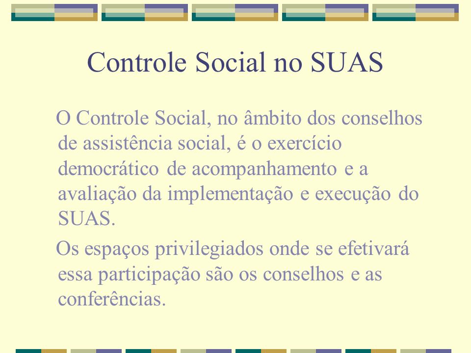 Controle Social no SUAS