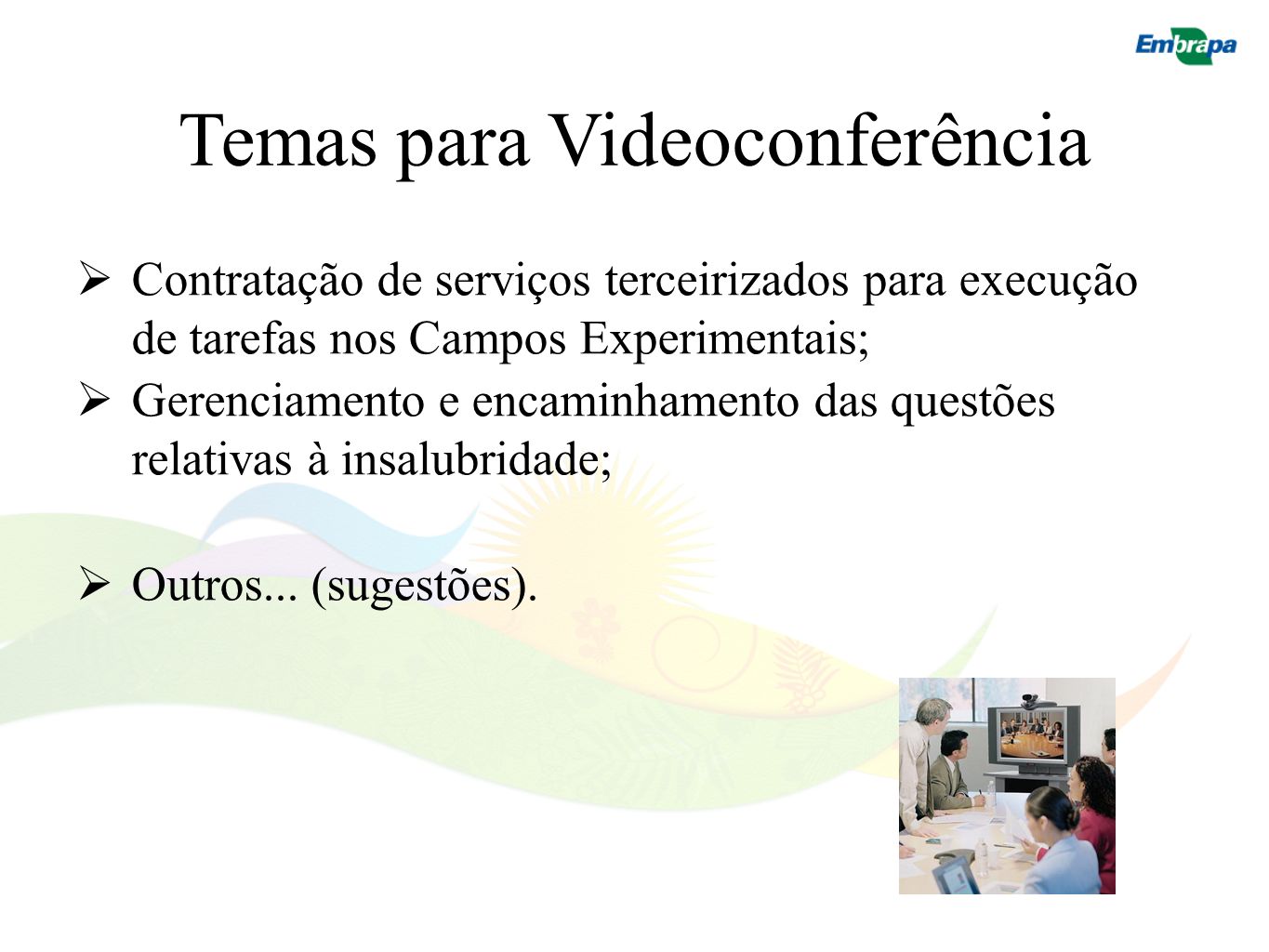 Temas para Videoconferência