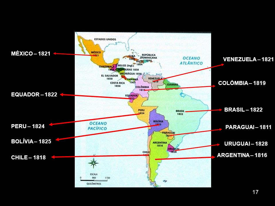 MÉXICO – 1821 VENEZUELA – COLÔMBIA – EQUADOR – BRASIL – PERU – PARAGUAI –