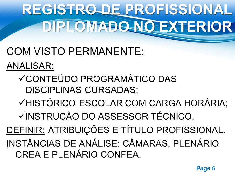 REGISTRO DE PROFISSIONAL DIPLOMADO NO EXTERIOR