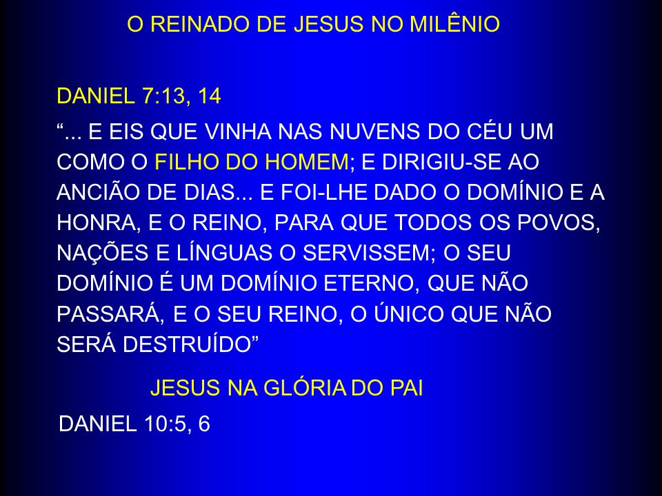 O REINADO DE JESUS NO MILÊNIO