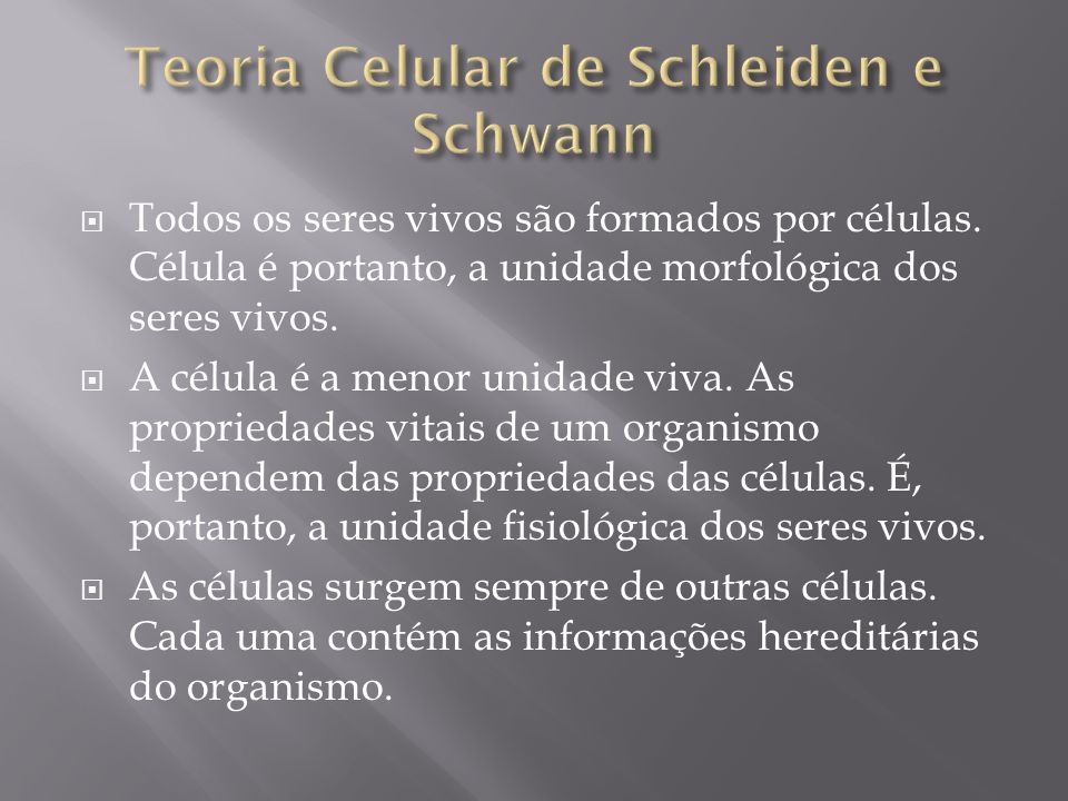 Teoria Celular de Schleiden e Schwann