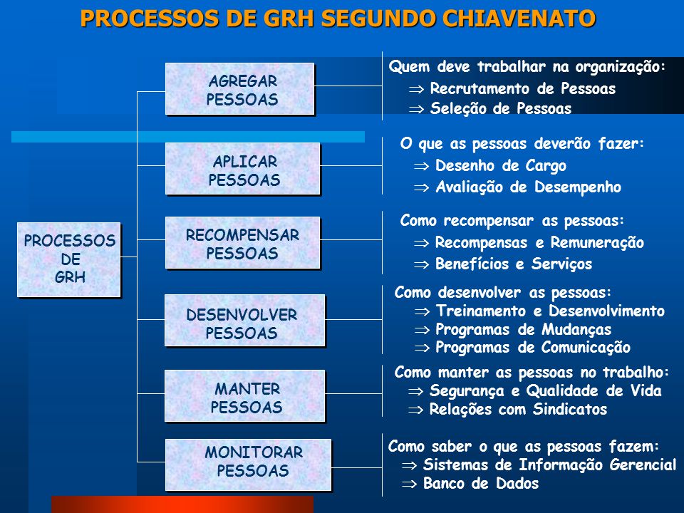 PROCESSOS DE GRH SEGUNDO CHIAVENATO